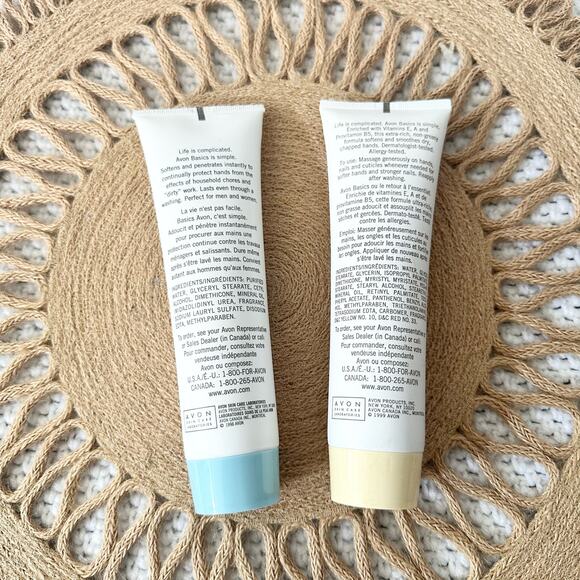 Avon Basics Blue Cap Silicone Lotion  Yellow Vita Moist Hand Cream Set 2 125 ml - Picture 3 of 6